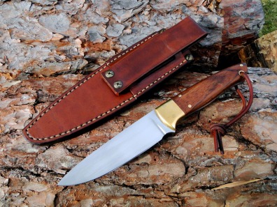 brown leather sheath knife